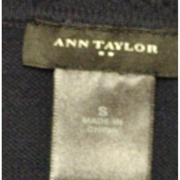 Ann Taylor Sleeveless Knit Top S Navy Lightweight Cotton - Picture 7 of 9